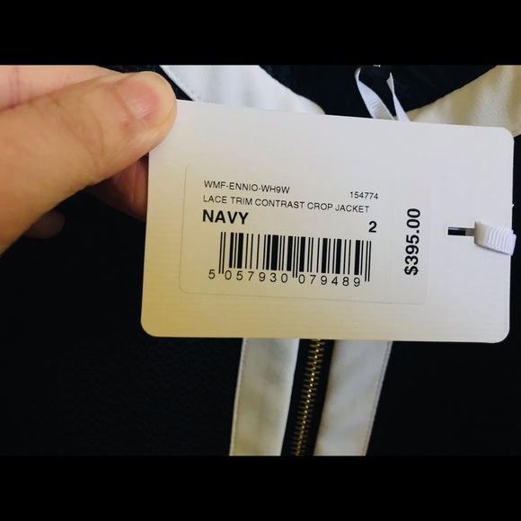 TED BAKER ENNIO Lace trim contrast crop jacket New - Picture 6 of 7